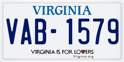 VA license plate VAB1579