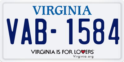 VA license plate VAB1584