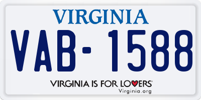 VA license plate VAB1588