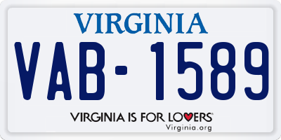 VA license plate VAB1589