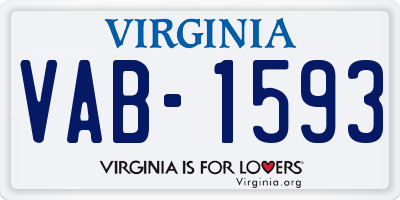 VA license plate VAB1593