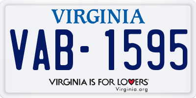 VA license plate VAB1595