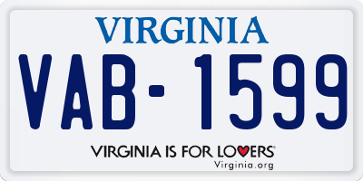 VA license plate VAB1599