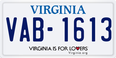 VA license plate VAB1613