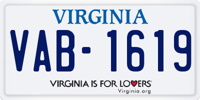 VA license plate VAB1619