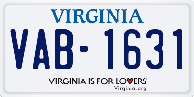 VA license plate VAB1631