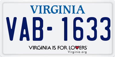 VA license plate VAB1633