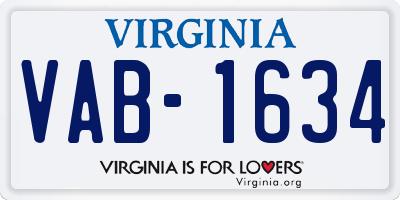 VA license plate VAB1634