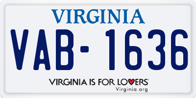 VA license plate VAB1636