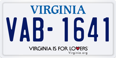 VA license plate VAB1641