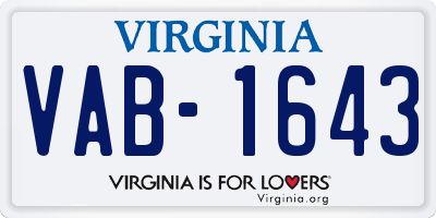 VA license plate VAB1643