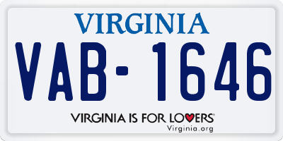 VA license plate VAB1646