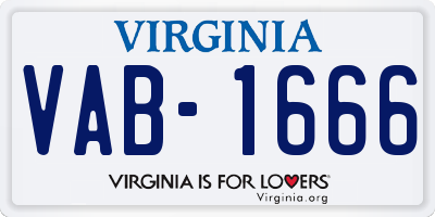 VA license plate VAB1666