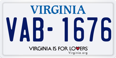 VA license plate VAB1676