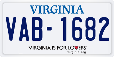 VA license plate VAB1682