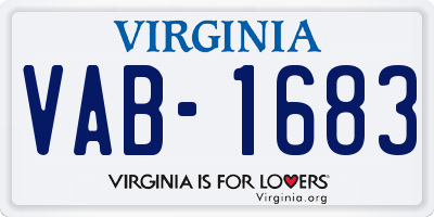 VA license plate VAB1683