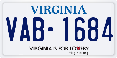 VA license plate VAB1684