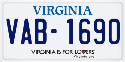 VA license plate VAB1690