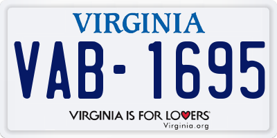 VA license plate VAB1695