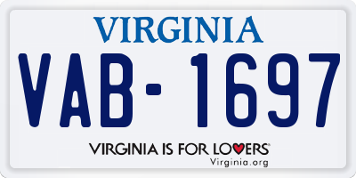 VA license plate VAB1697