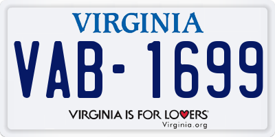 VA license plate VAB1699