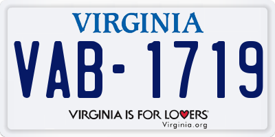 VA license plate VAB1719