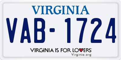 VA license plate VAB1724