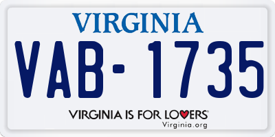 VA license plate VAB1735