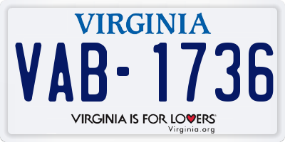 VA license plate VAB1736