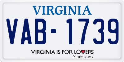 VA license plate VAB1739