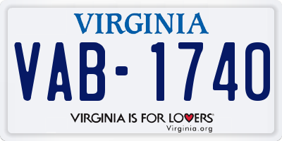 VA license plate VAB1740