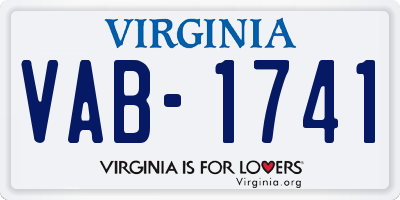 VA license plate VAB1741