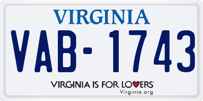 VA license plate VAB1743