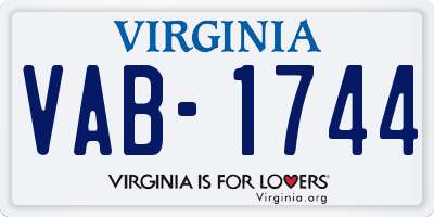 VA license plate VAB1744