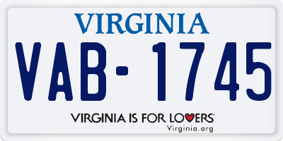 VA license plate VAB1745