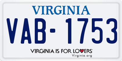 VA license plate VAB1753