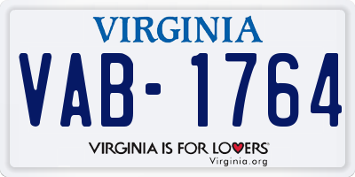 VA license plate VAB1764