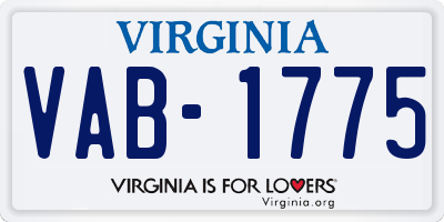 VA license plate VAB1775