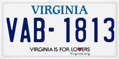 VA license plate VAB1813