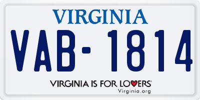 VA license plate VAB1814