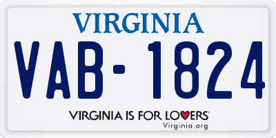 VA license plate VAB1824