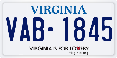 VA license plate VAB1845