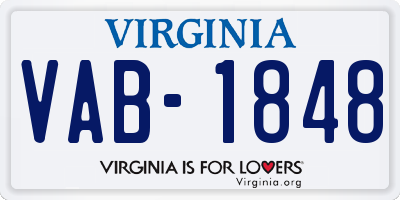 VA license plate VAB1848