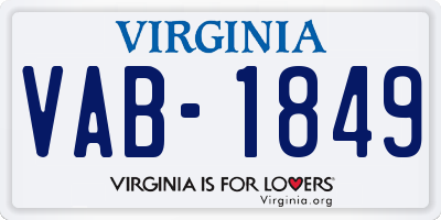 VA license plate VAB1849