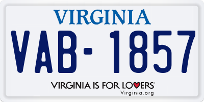 VA license plate VAB1857