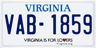 VA license plate VAB1859