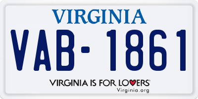 VA license plate VAB1861