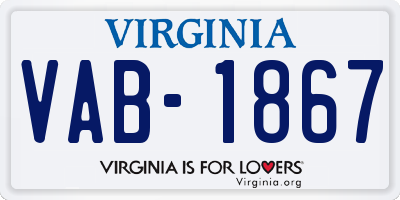 VA license plate VAB1867