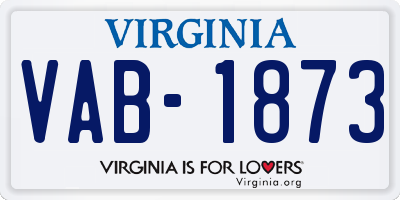 VA license plate VAB1873