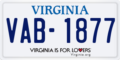 VA license plate VAB1877